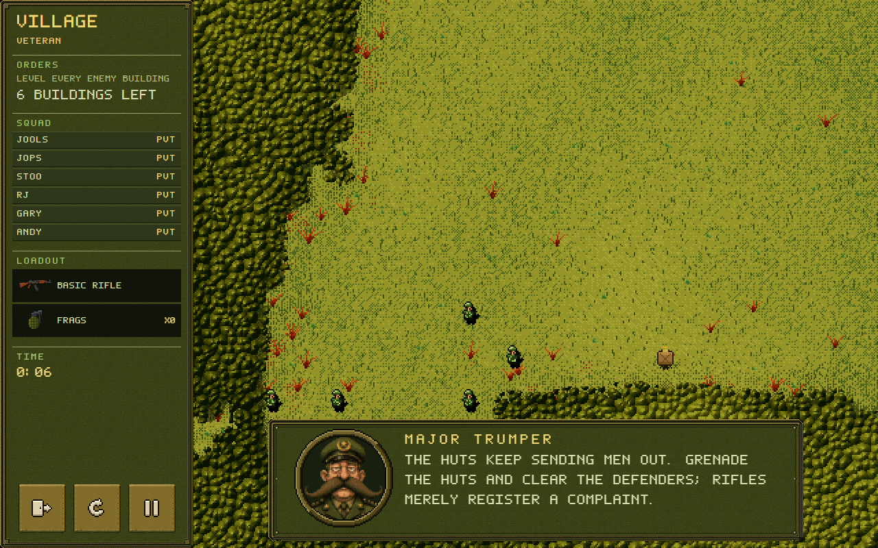 Major Trumper's comms panel over a mission, mid-briefing
