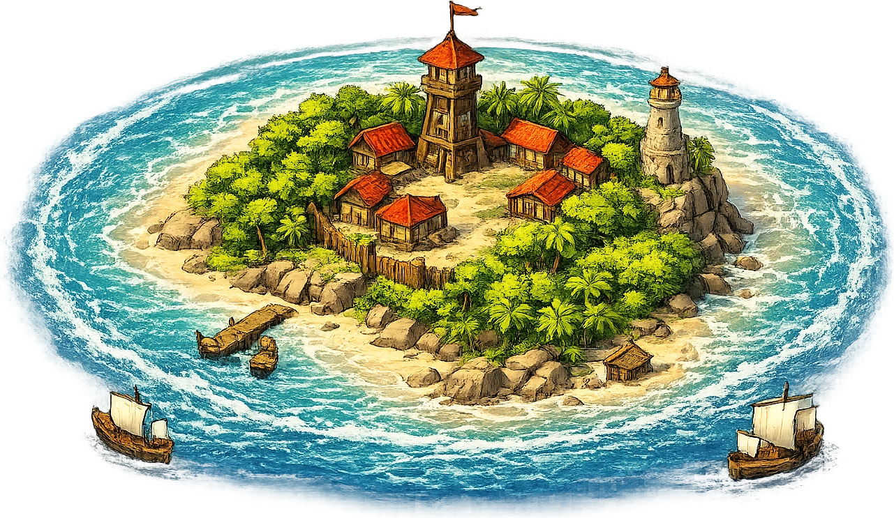 An island settlement in the archipelago