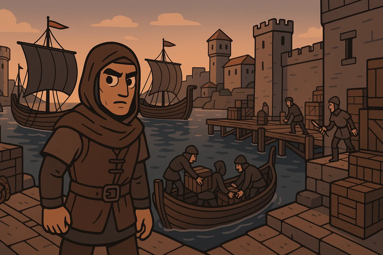 Rob an enemy harbour by stealth, and your alliance levels up. Slip in for their stores, take on shared quests, earn alliance XP