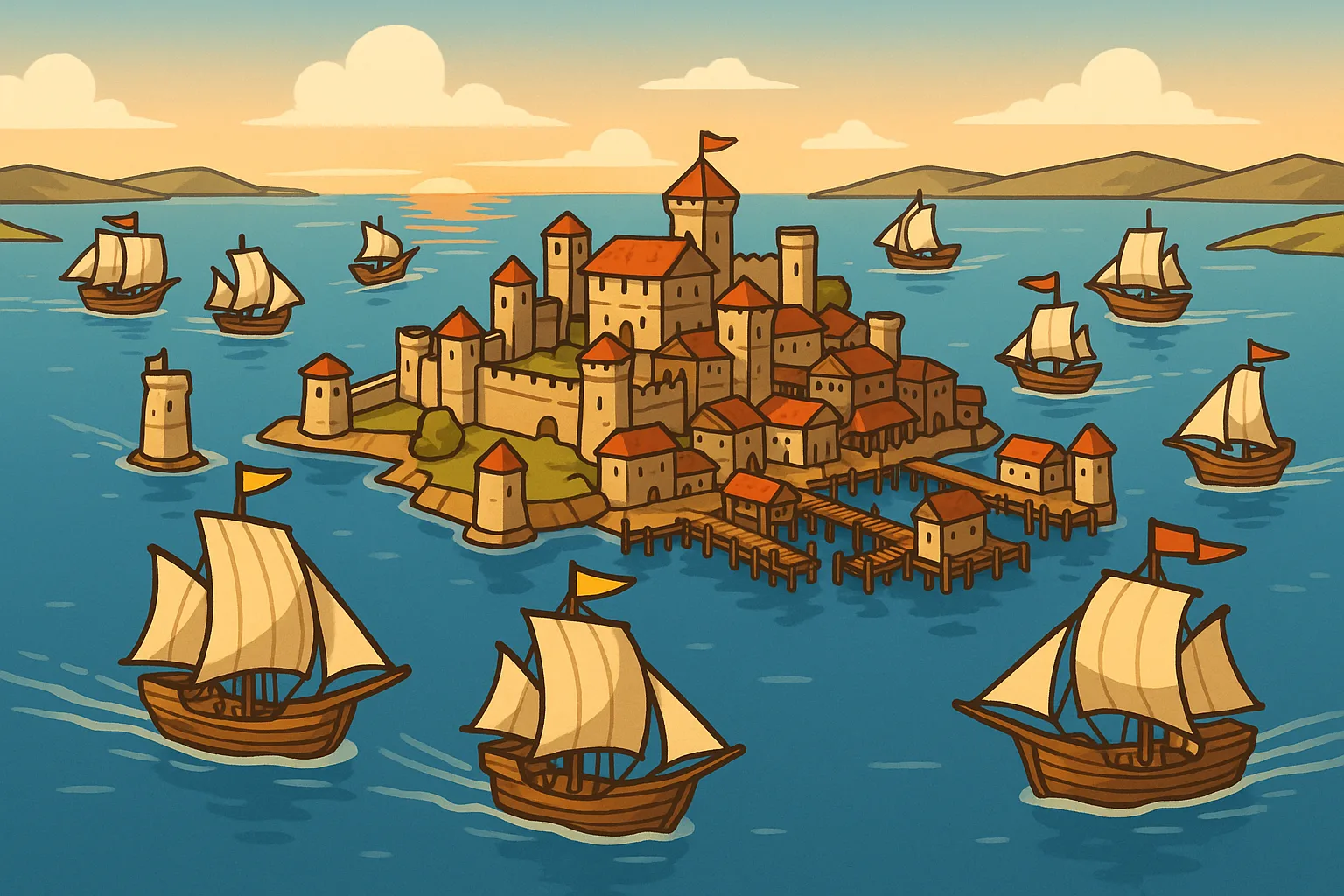 Combined attacks. Muster fleets from every harbour you hold, land them as one, strike under your alliance's banner